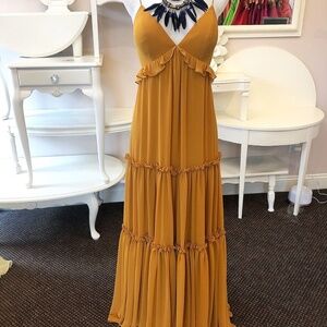 Sorella Vita - Harvest Gold Layered Chiffon Maxi Dress